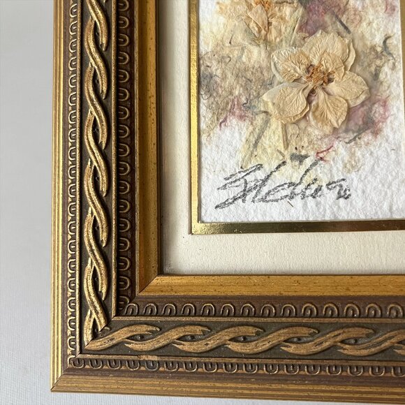 Original Kathryn Reith Blake Floral Art Wildflowers Larkspur Gold Framed Signed - Picture 3 of 8
